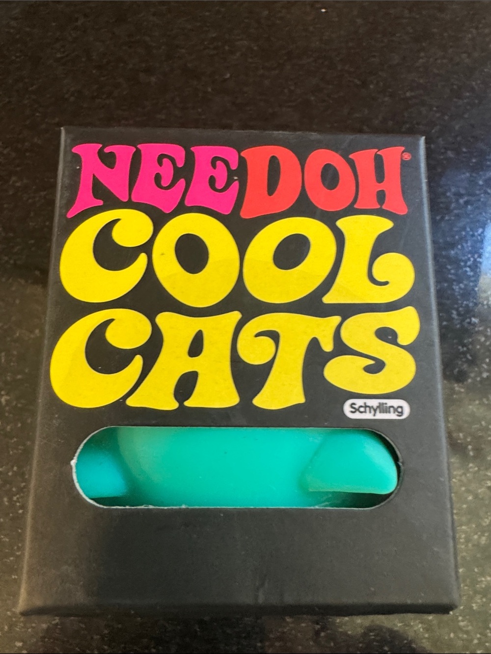 NIB 100% Autb Needoh Cool Cats Kids Squish Toy - Teal Green/Blue